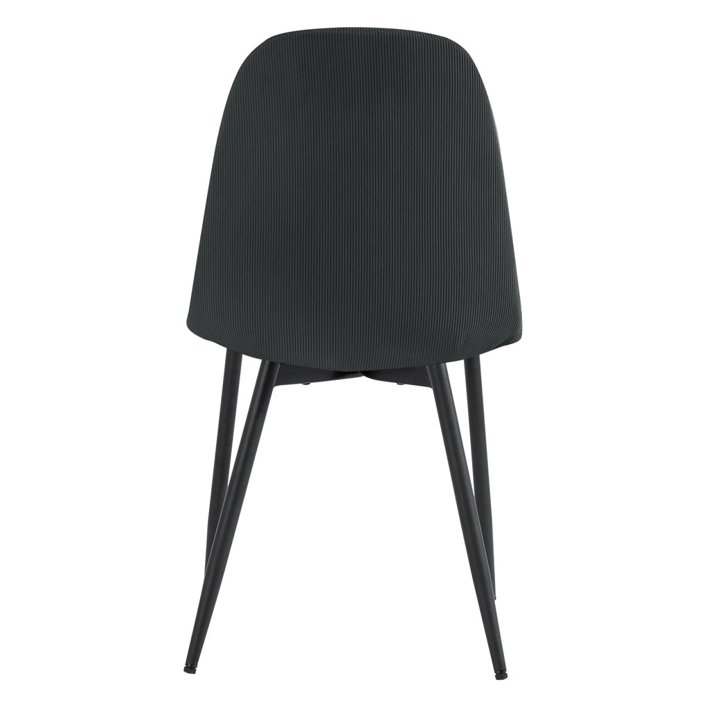 Chaise salle à manger noir en velours côtelé 4 ensembles -