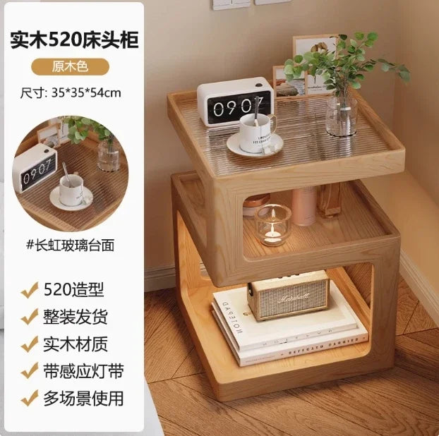 Table de nuit moderne en bois de luxe tendance - 35x35x54