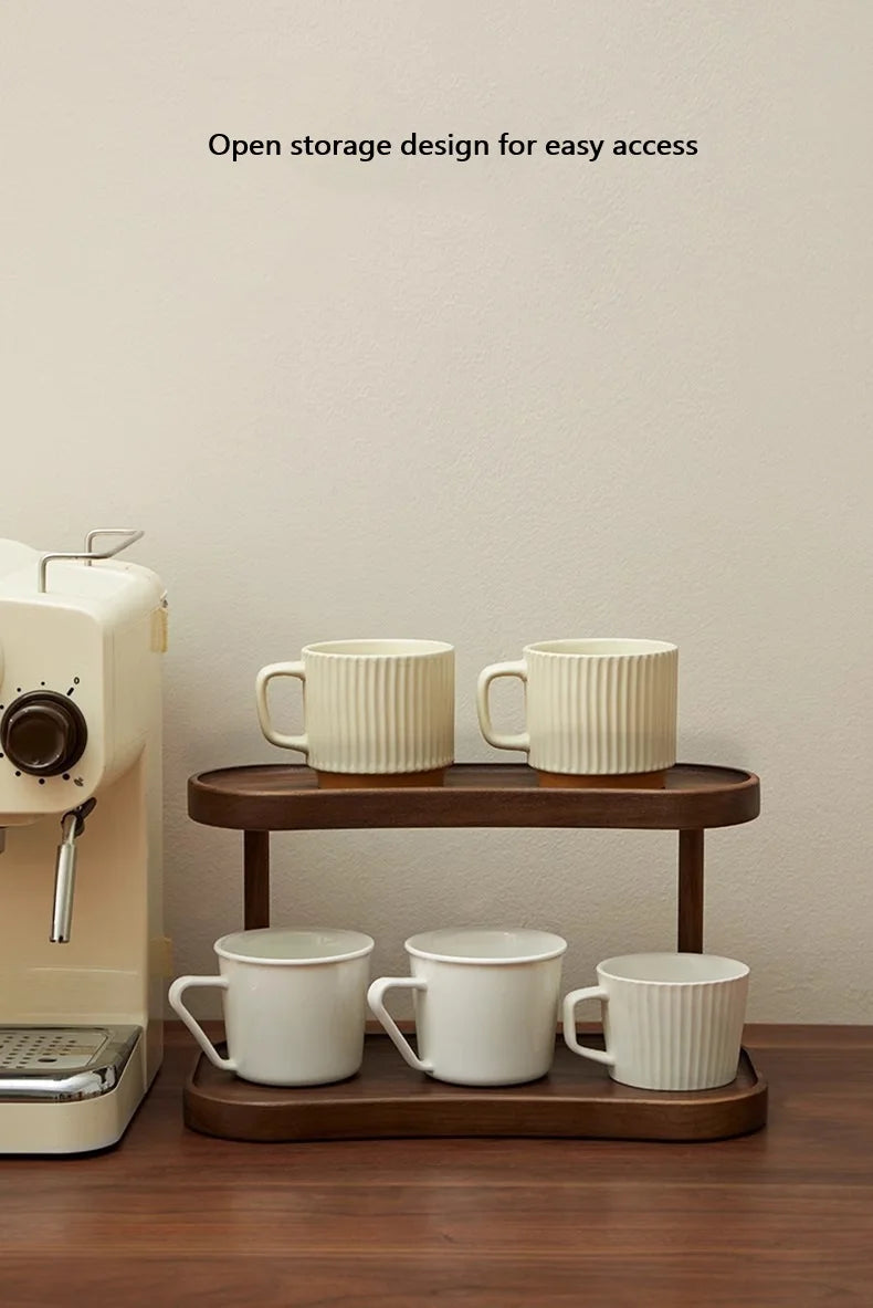 Étagère café bohème de luxe en bambou -