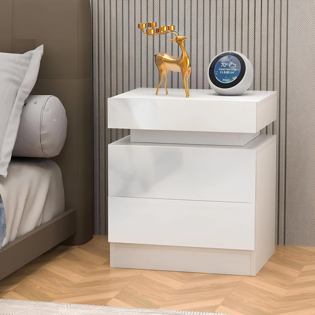 Table de chevet originale avec 2 tiroirs -