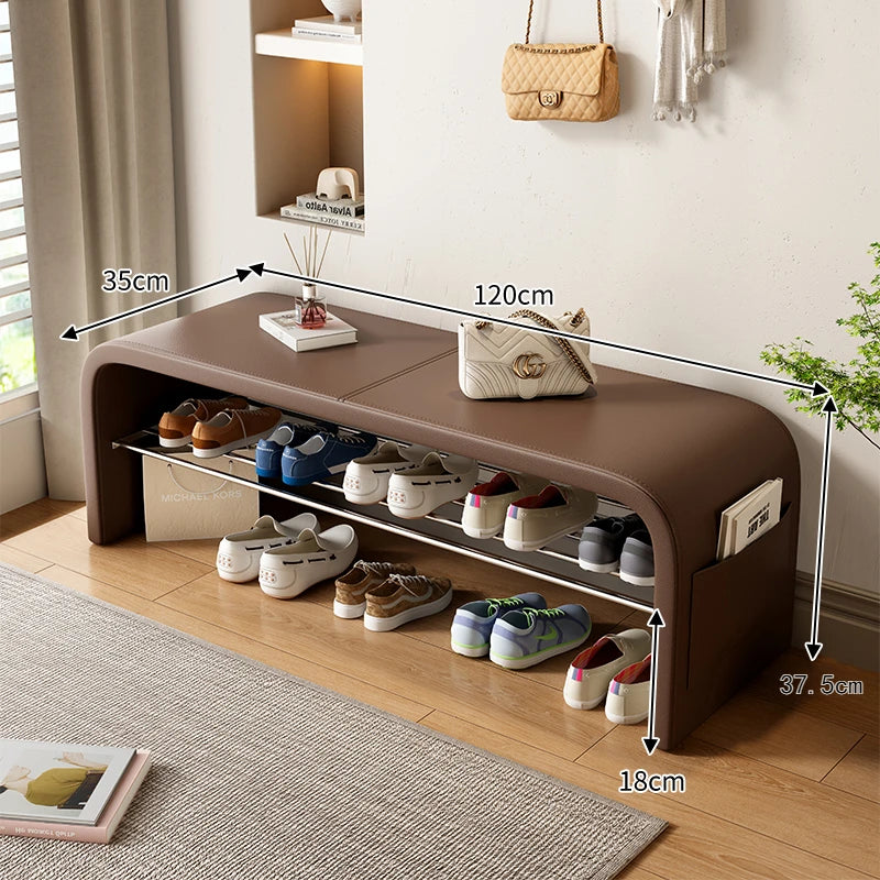 Meuble à chaussure banc de luxe - Marron 120