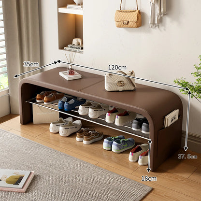 Meuble à chaussure banc de luxe - Marron 120