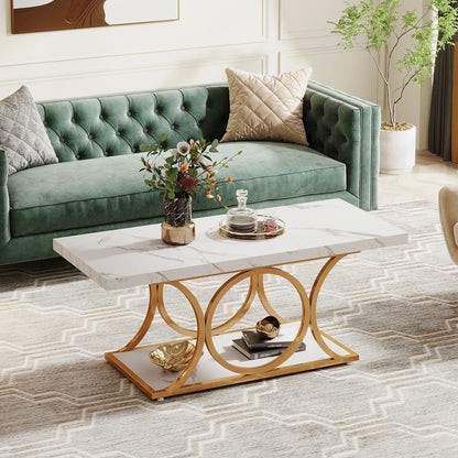 Table basse vintage en faux marbre -