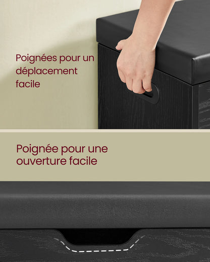 Meuble à chaussure avec banc de rangement et assise rembourrée -