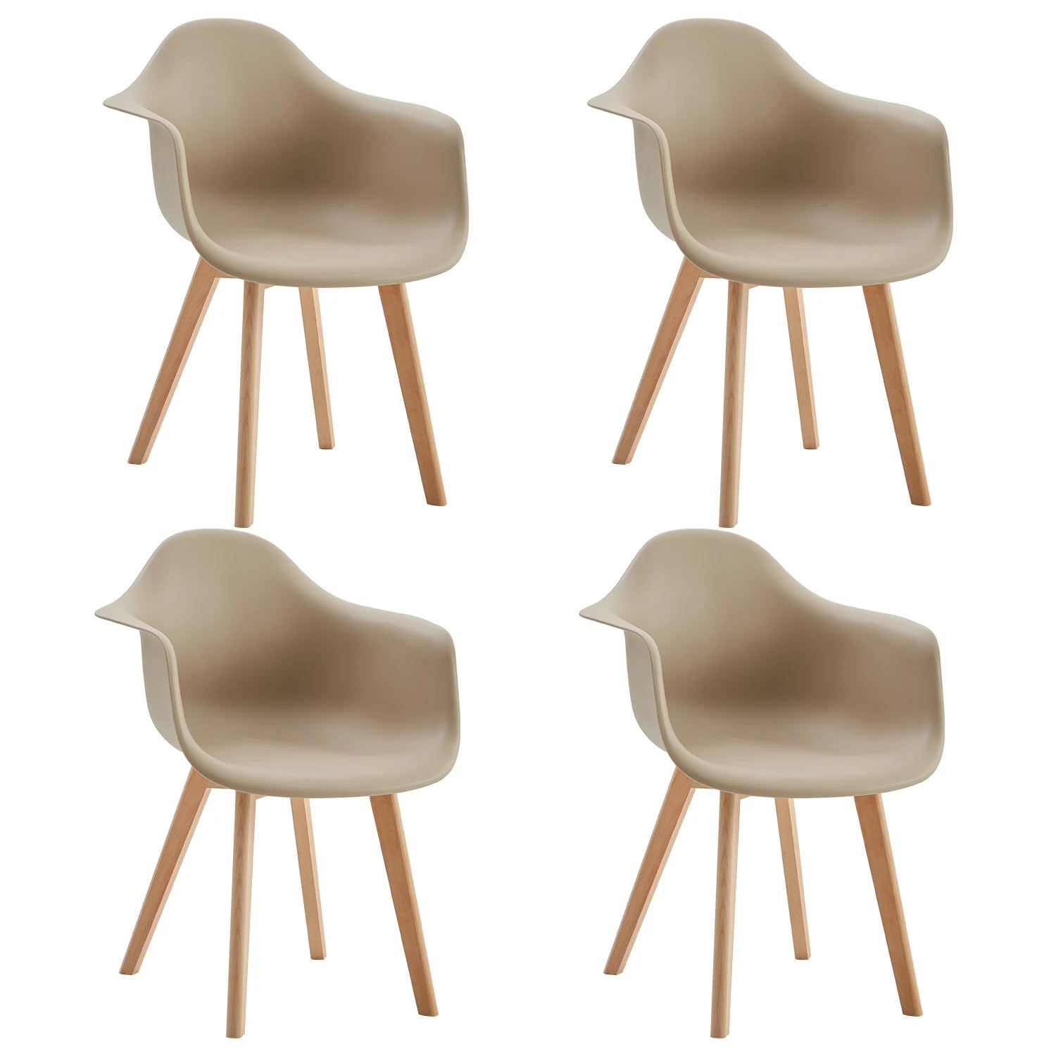Chaise salle à manger moderne style minimaliste 4 ensembles - Beige Chaise salle à manger