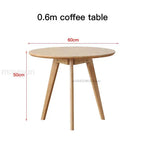 Table basse bois massif ronde de taille moyenne - 0.6m Café table