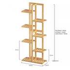 Étagère plante en bois massif pour balcon -
