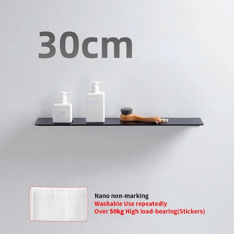 Étagère salle de bain flottante murale - Noir-30CM