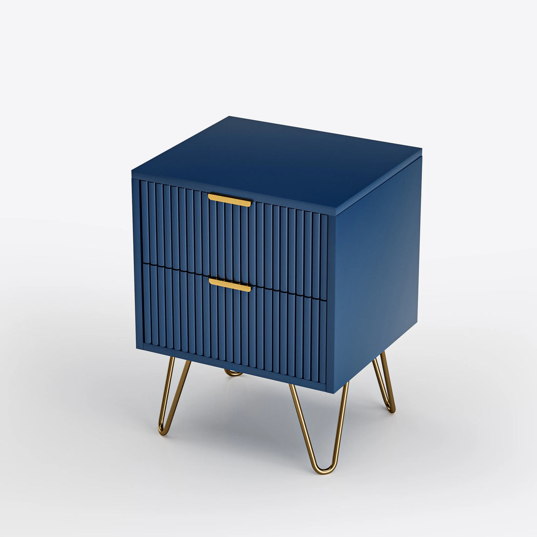 Table de chevet coloré bleu en bois 40x35.5x50cm -