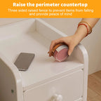 Table de chevet design luxe blanche avec 2 tiroirs - 50*34*30cm -