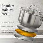 Casserole inox 1 litres avec couvercle -