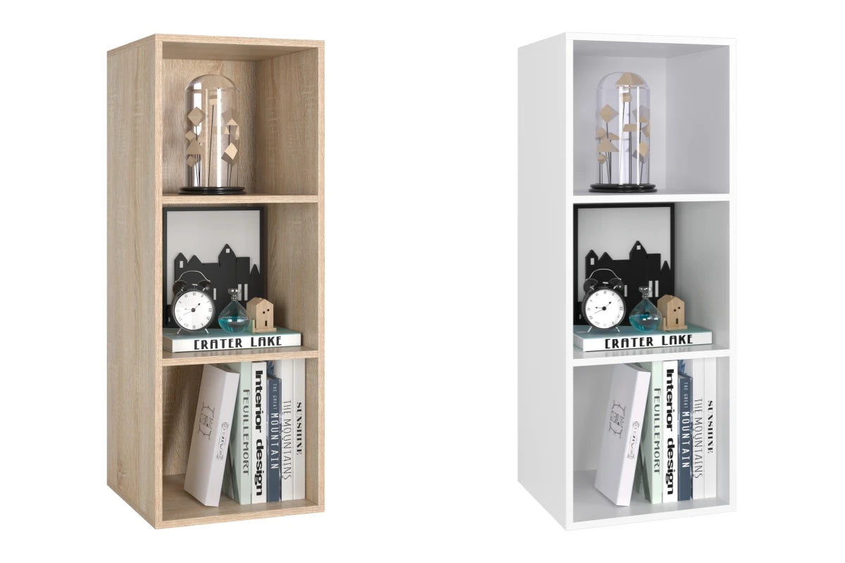 Étagère blanche 3 cube en bois 30x30x80cm -