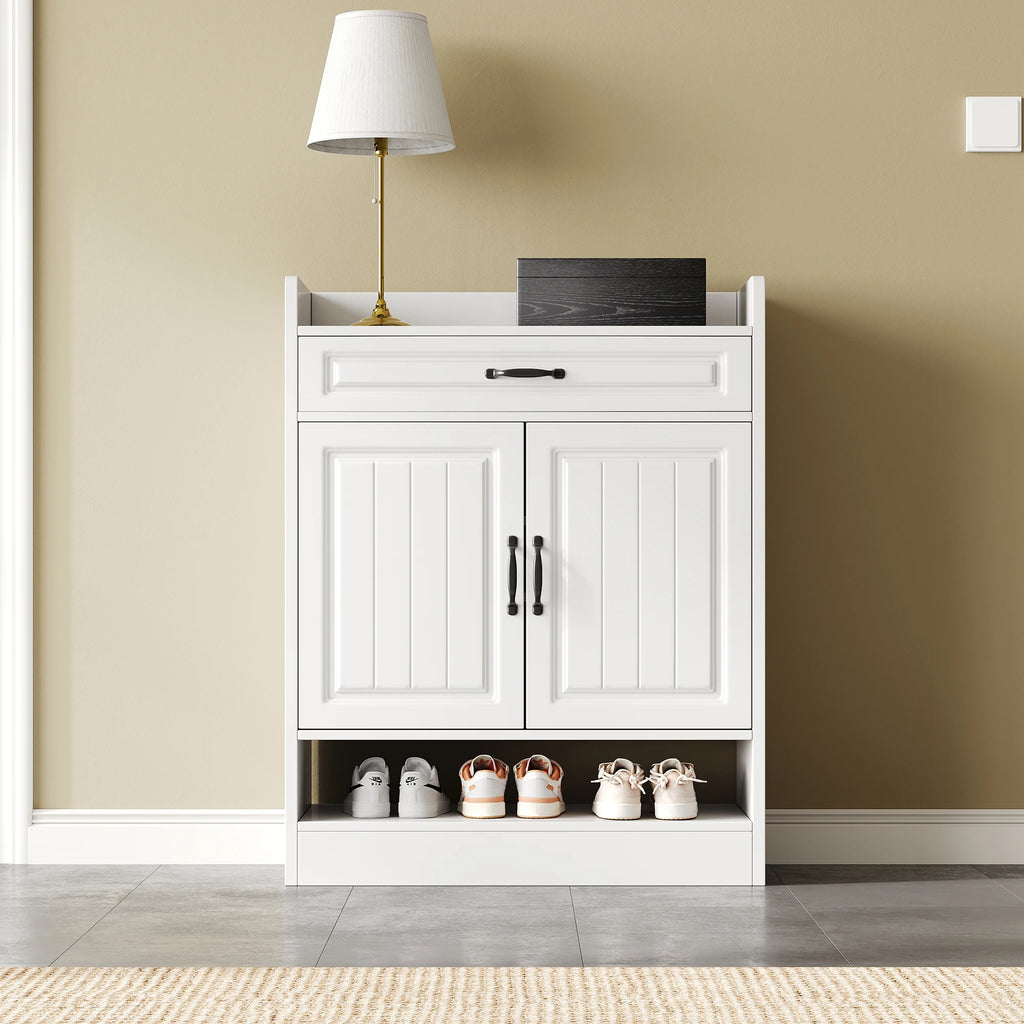 Meuble à chaussure moderne à poignées noires - 75×36×95.5cm -