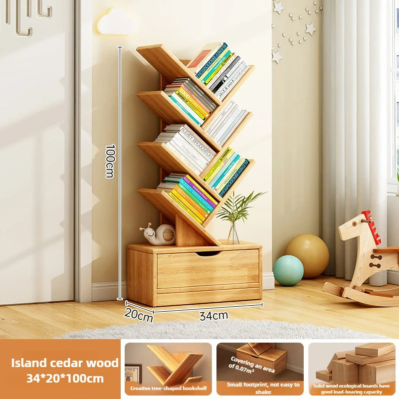 Étagère d'angle bois de luxe - Yau 34x20x100CM