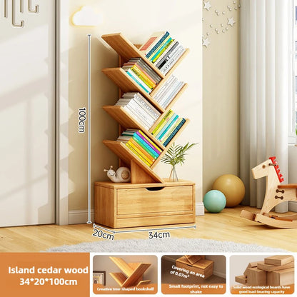 Étagère d'angle bois de luxe - Yau 34x20x100CM