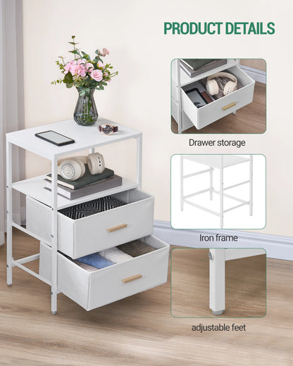 Table de chevet 2 ensembles avec doubles tiroirs -