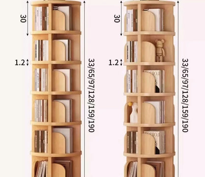 Étagère livre en bois massif pivotante à 360 dégrés -