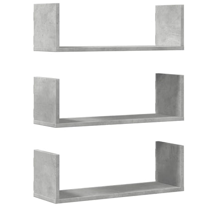étagère murale livre 3 pcs Blanc 58x18x18 cm - Gris clair