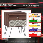 Table de chevet marron bohémien 45X39X55.5 cm - Marron 45X39X55.5 cm