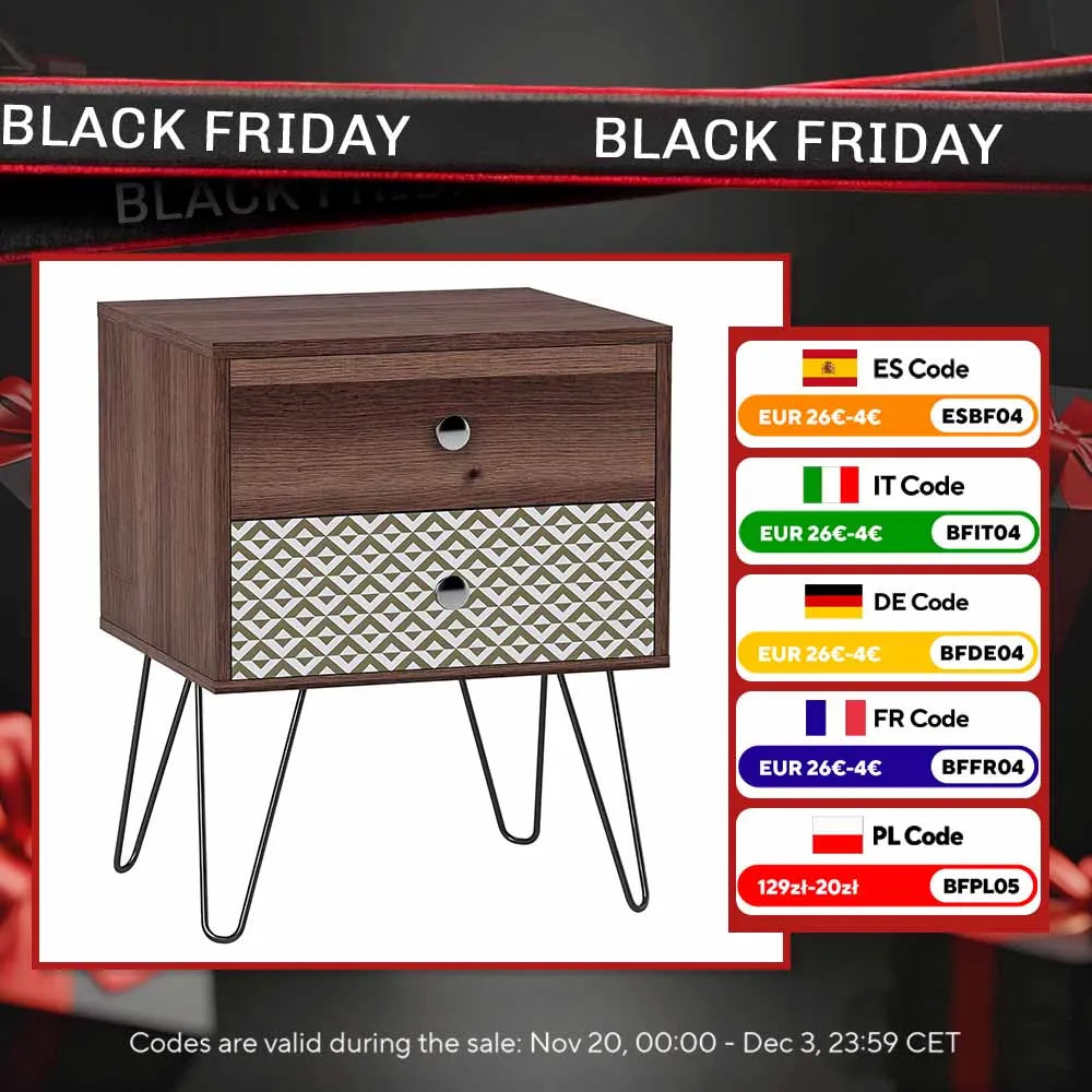 Table de chevet marron bohémien 45X39X55.5 cm - Marron 45X39X55.5 cm