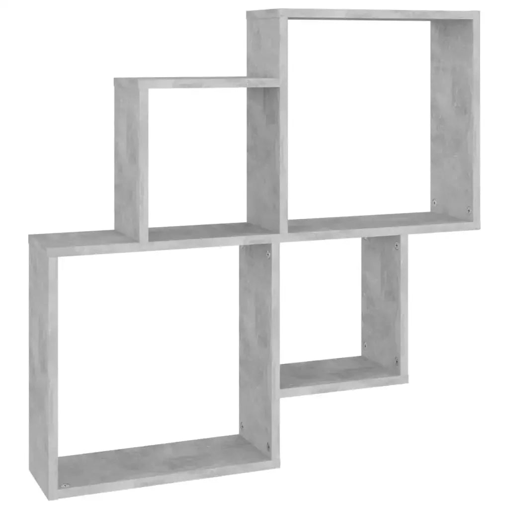 Étagère cube murale bois 80x15x78.5 cm - Étagère cube Gris