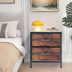 Table de nuit avec structure robuste et 2 tiroirs -