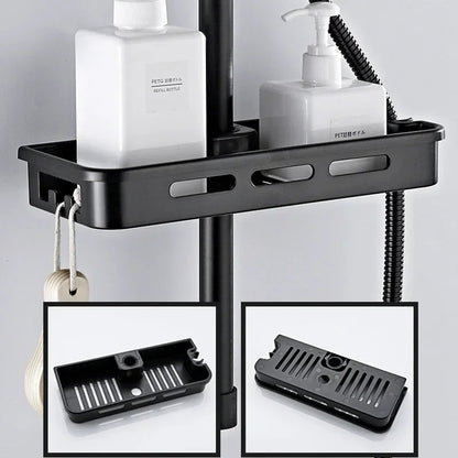 Étagère salle de bain douche sur poteaux -