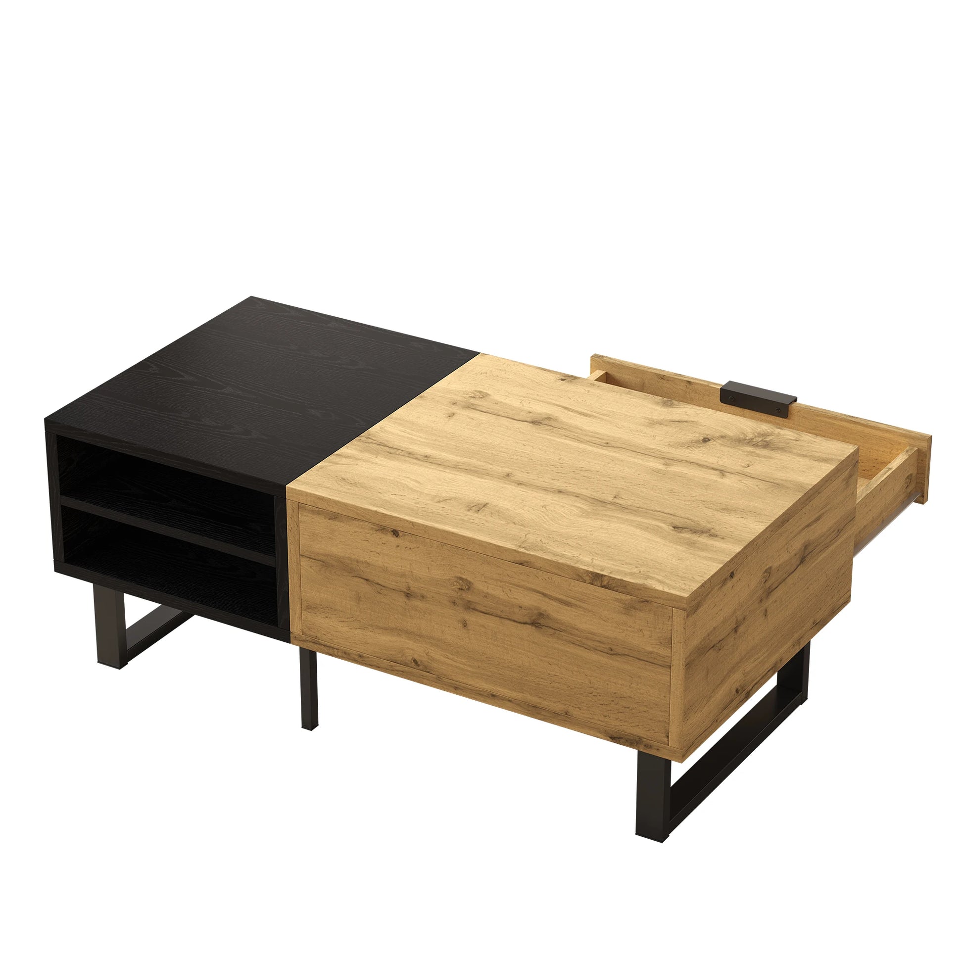 Table basse bois massif rectangulaire 100×50×40 cm -