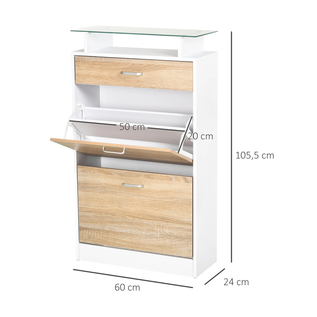 Meuble à chaussure scandinave 60X24X105.5 cm -
