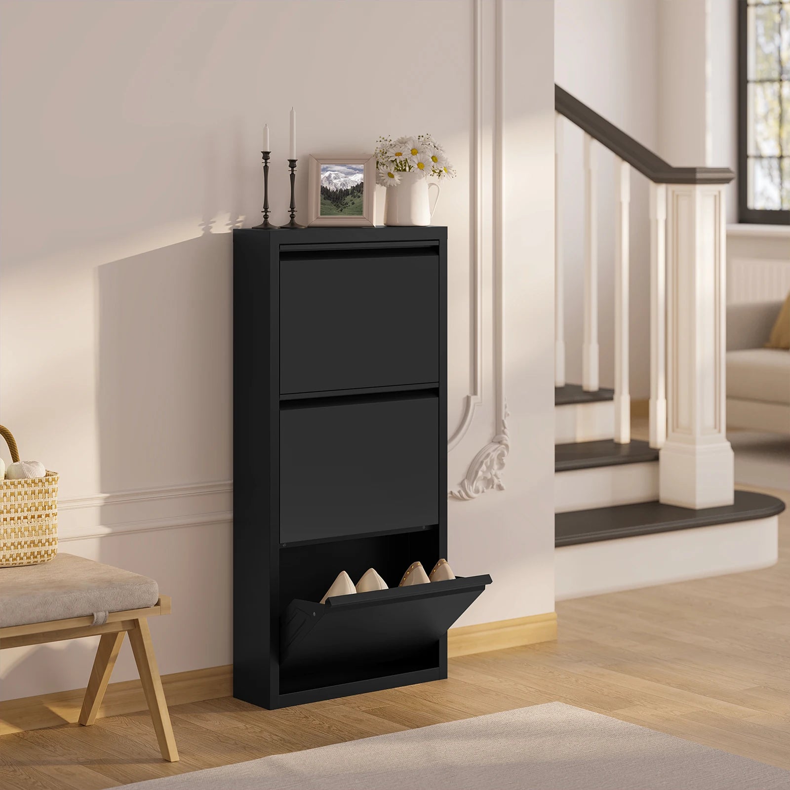 Étagère chaussures solide de 50x106x15cm -