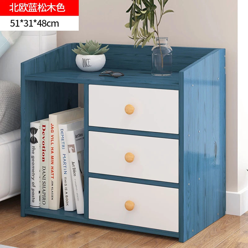 Table de nuit bibliothèque en bois - HG - 51x31x48cm