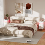 Table de nuit connecté avec station de charge et 3 tiroirs -