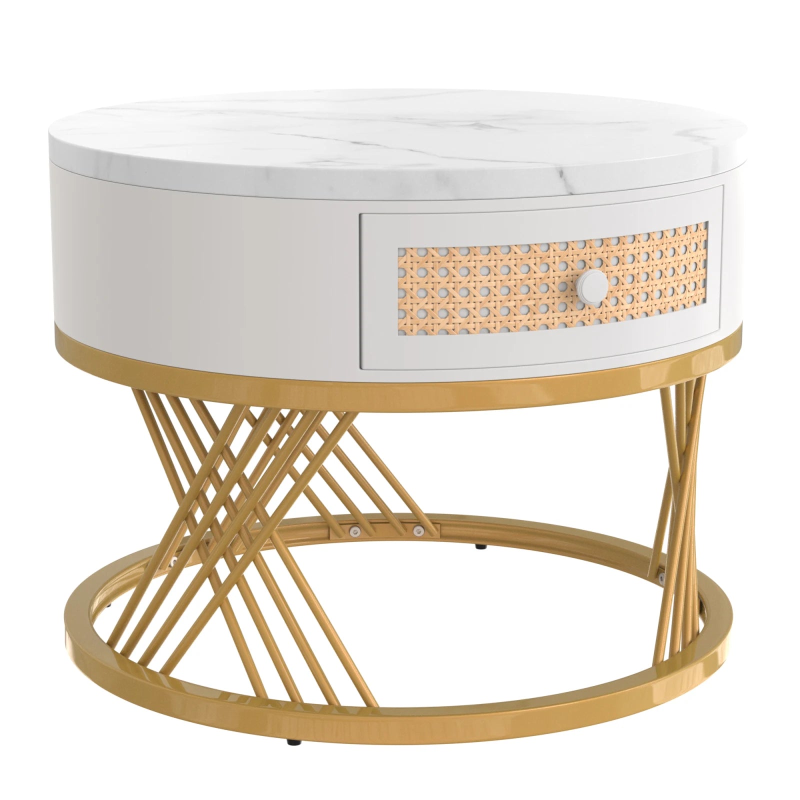 Table basse bois simple et ronde - 2 sets -