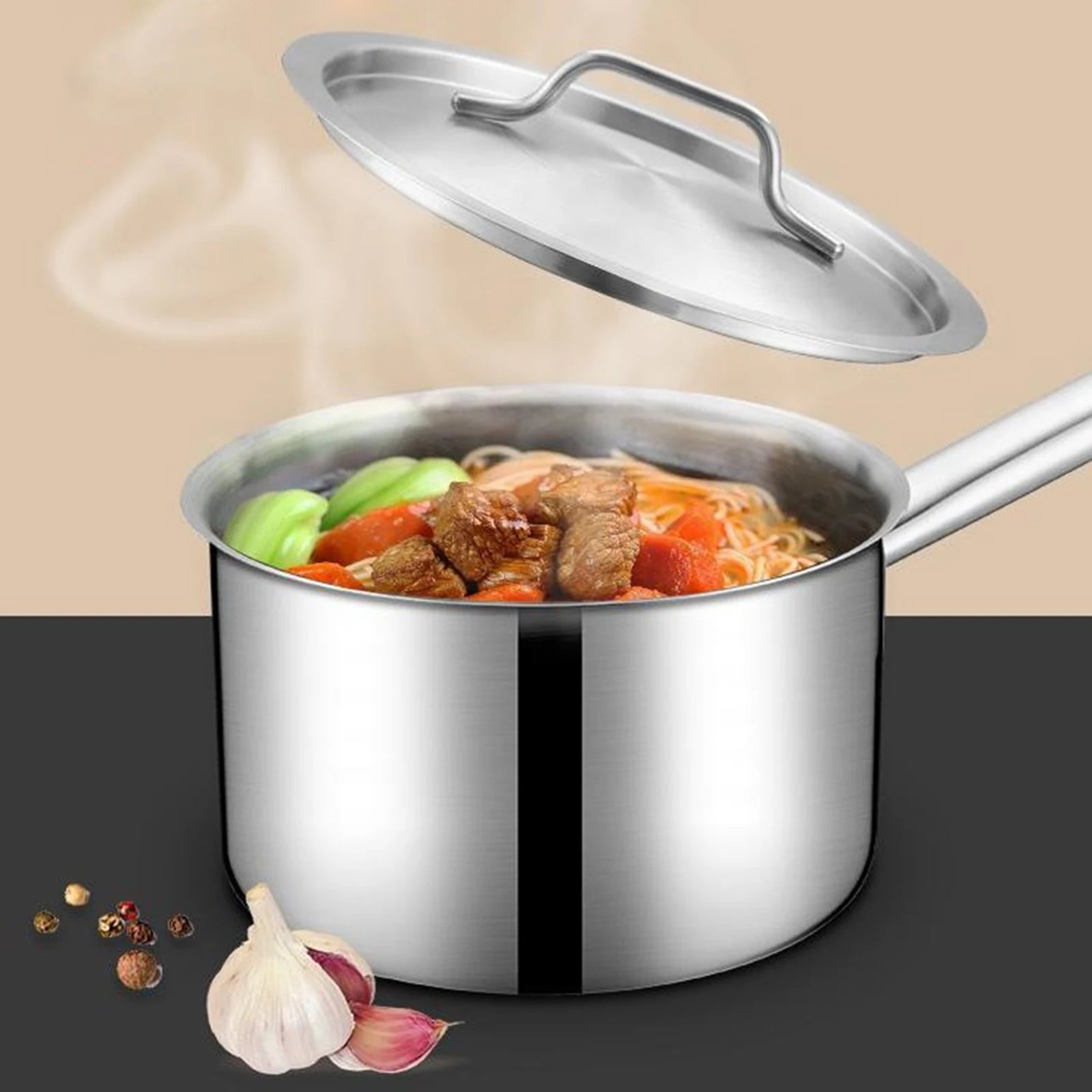 Casserole inox 20cm à couvercle moderne -