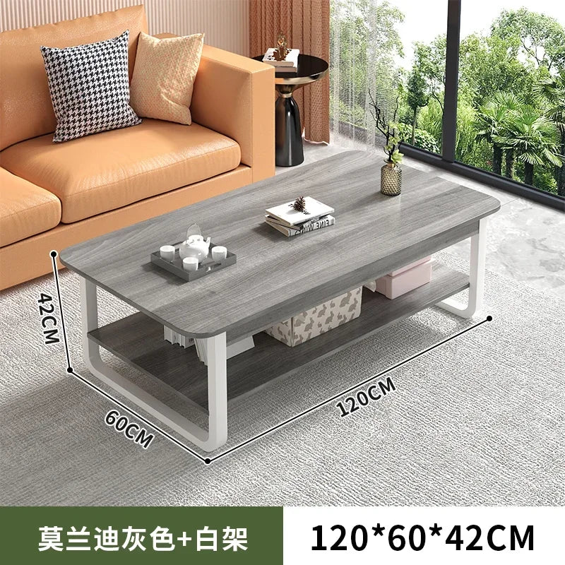 Table basse bois blanc en forme de rectangle - 120cm 5