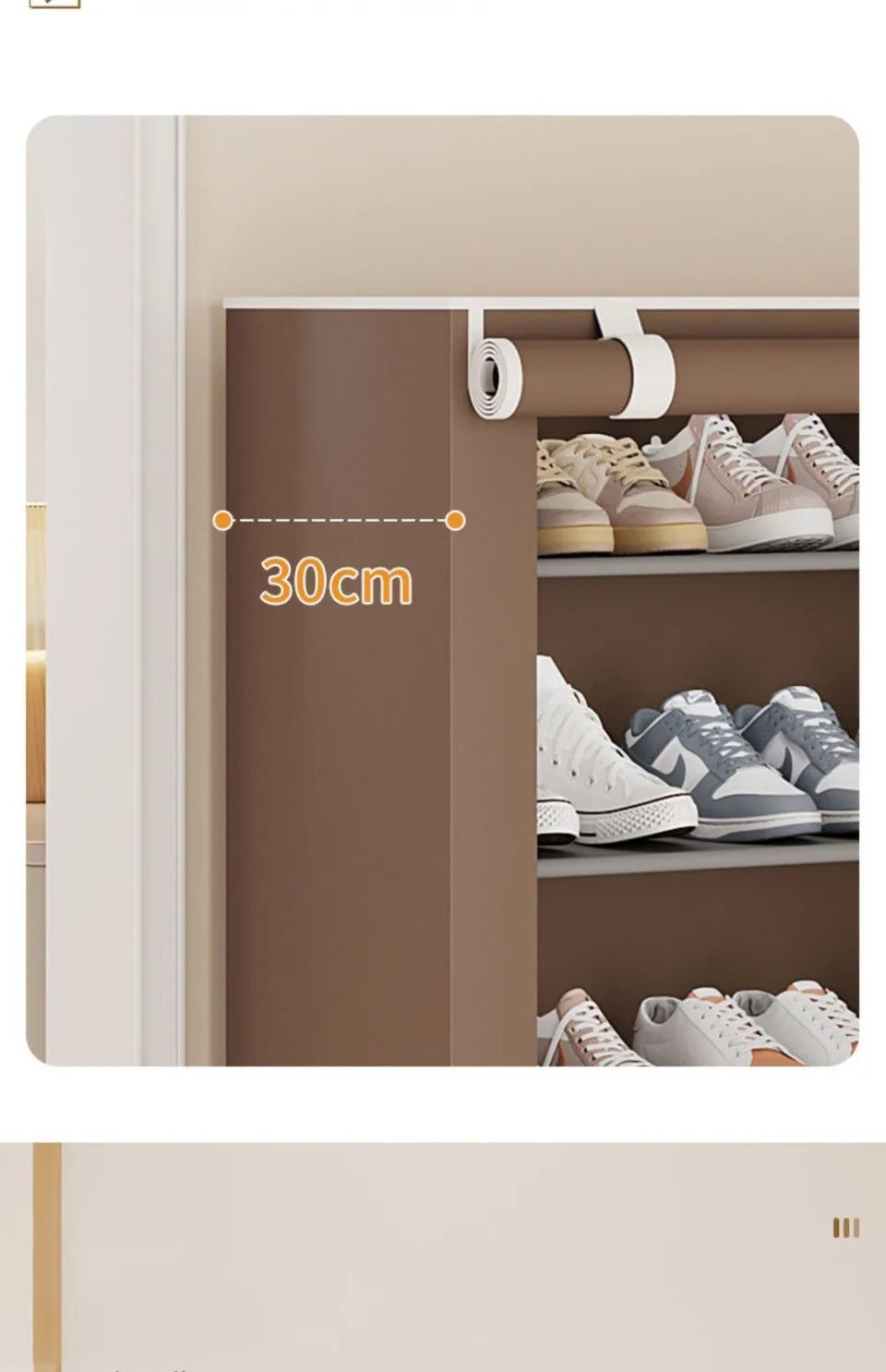 Meuble à chaussure fin et haut -