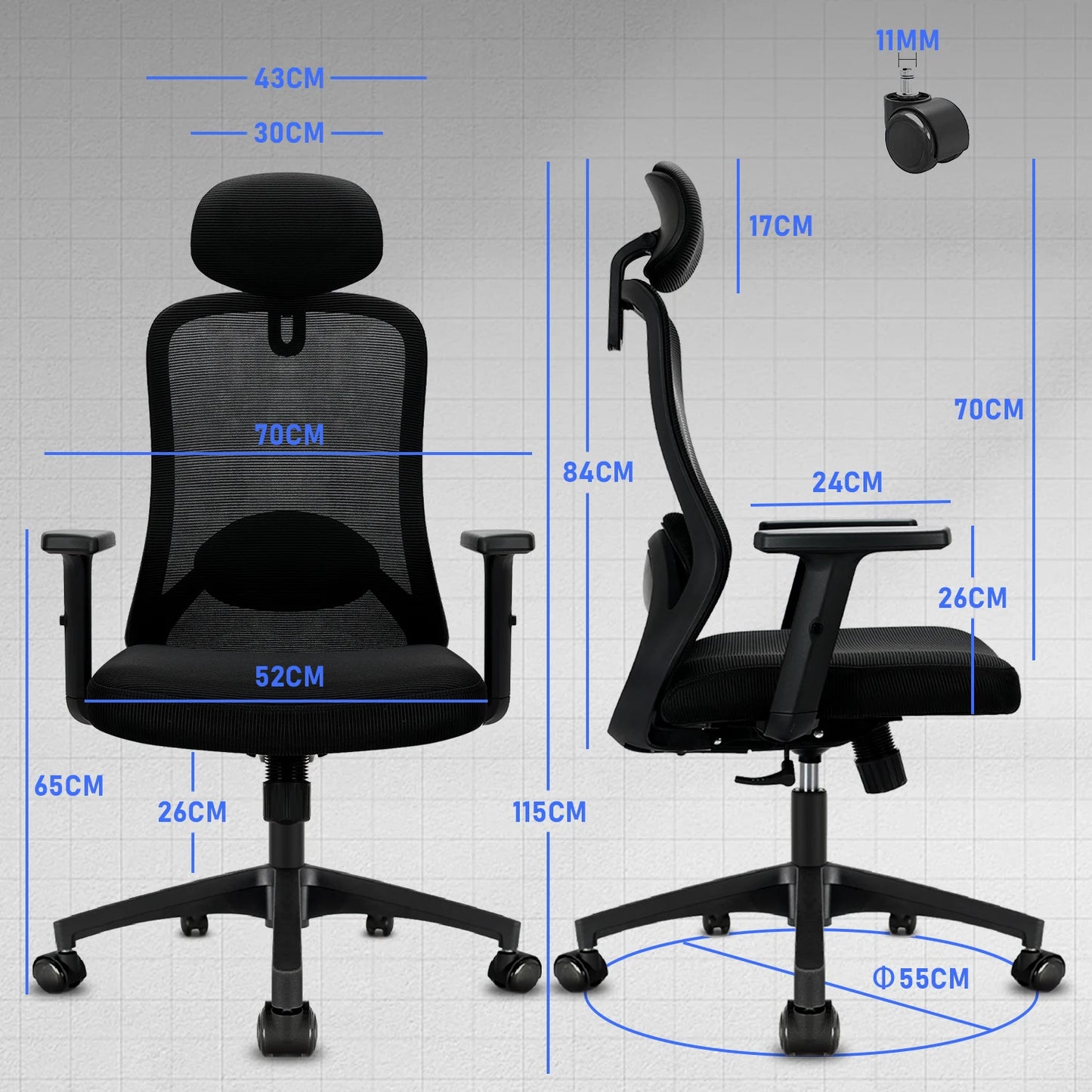 Chaise de bureau pour mal de dos ergonomique -