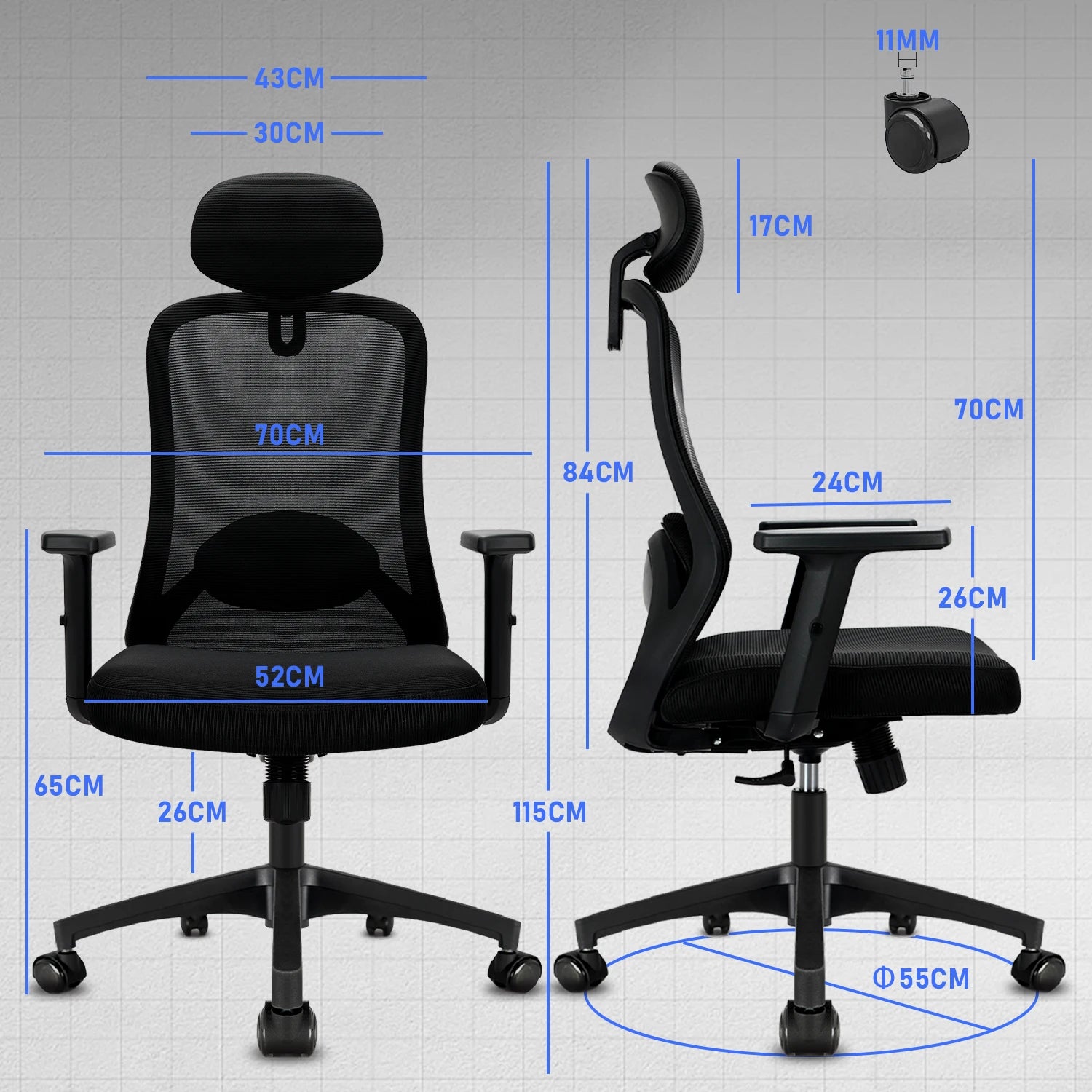 Chaise de bureau pour mal de dos ergonomique -