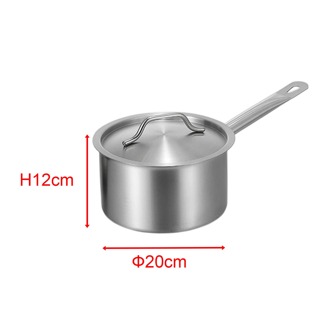 Casserole inox 20cm à couvercle moderne - 3.7L