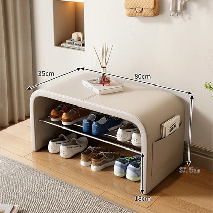 Meuble à chaussure banc de luxe - Blanc 80