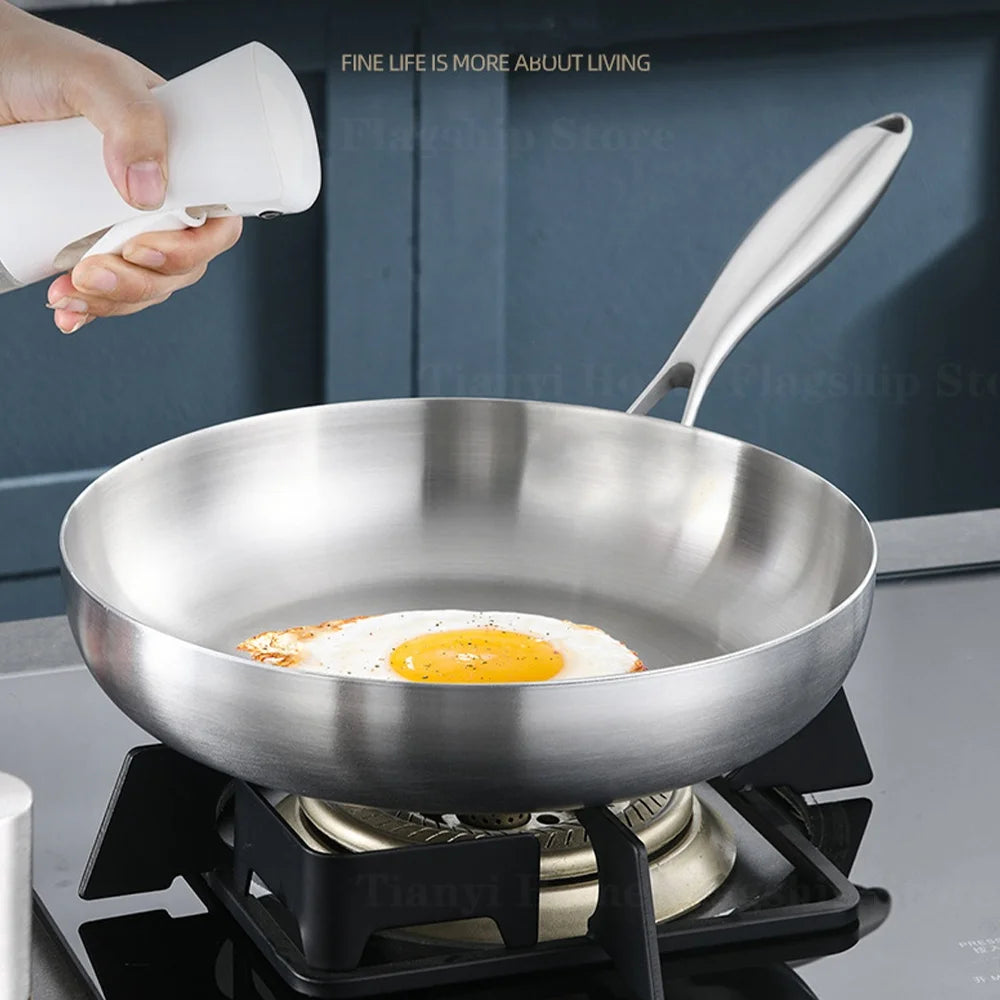 Poêle inox 30cm wok adhésif -
