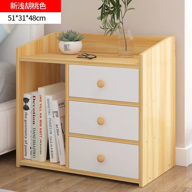 Table de nuit bibliothèque en bois - G - 51x31x48cm