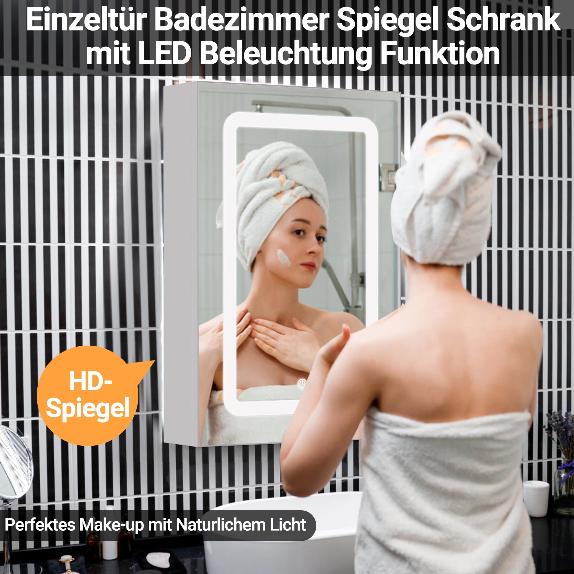 Petit meuble salle de bain mural à led -