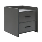 Table de chevet idéale pour chambre à deux tiroirs - Gris