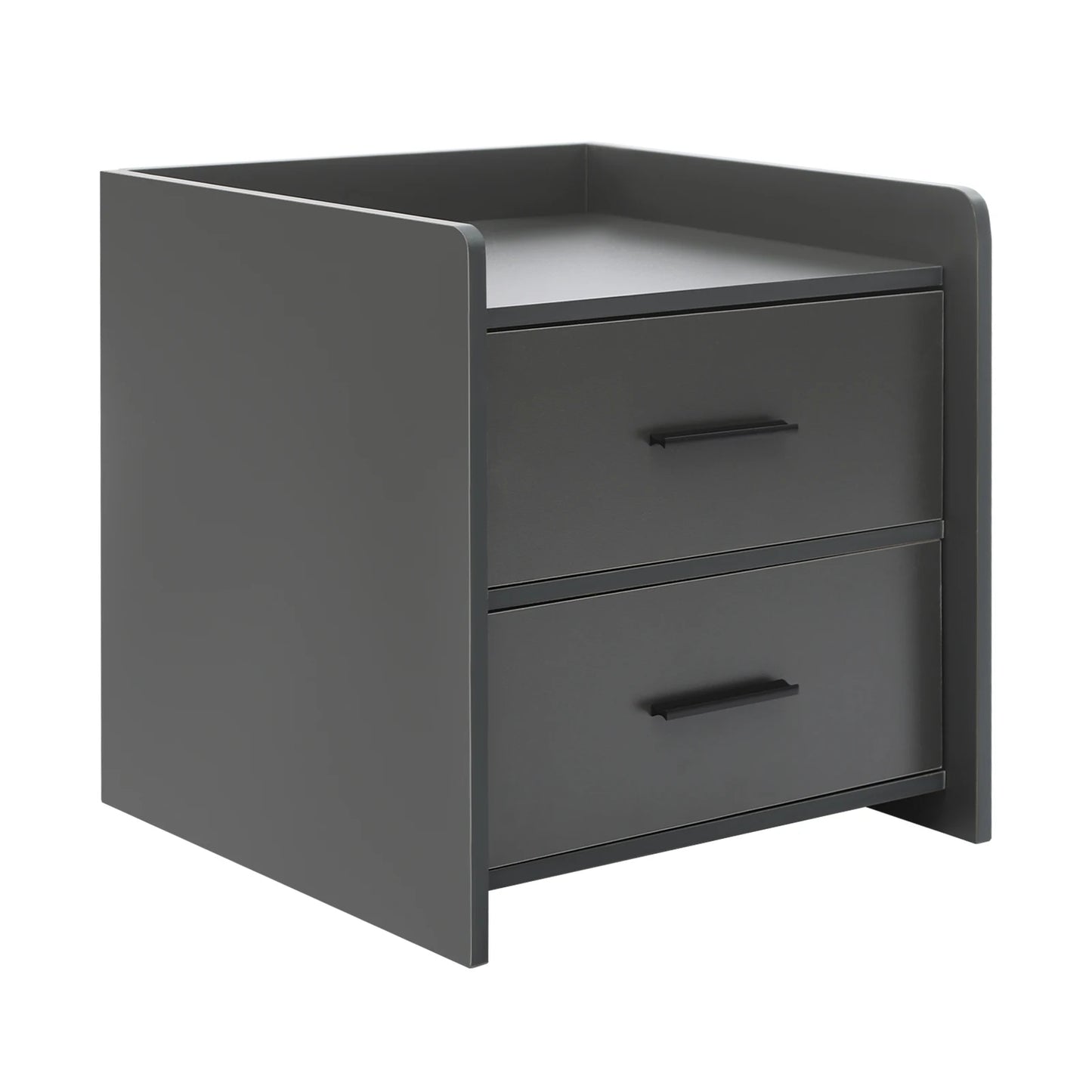 Table de chevet idéale pour chambre à deux tiroirs - Gris