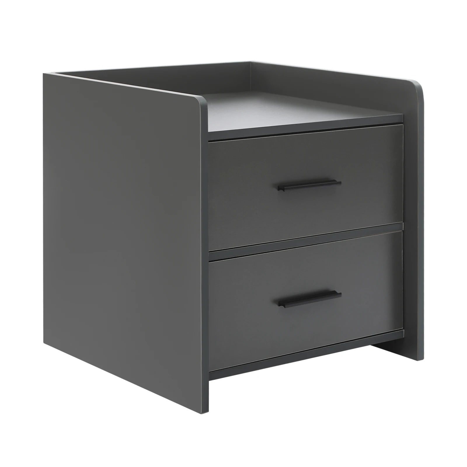 Table de chevet idéale pour chambre à deux tiroirs - Gris