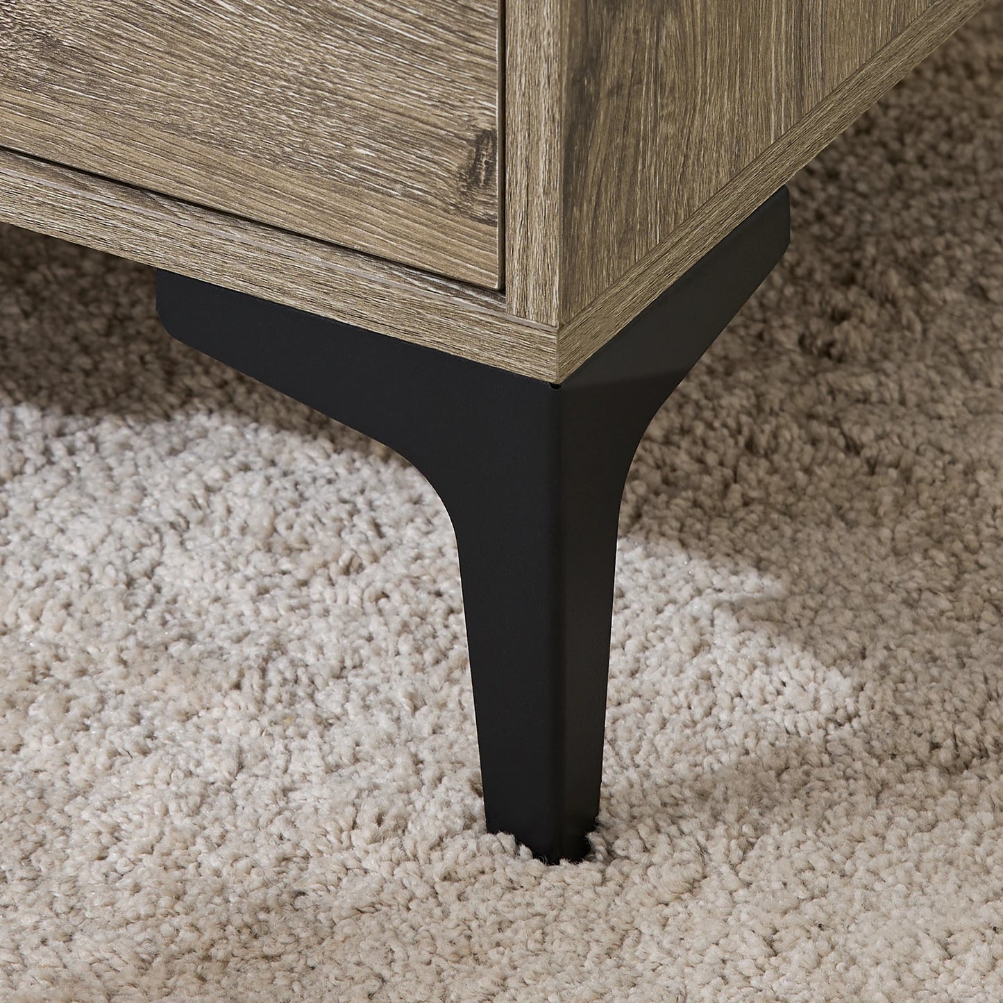 Table de chevet en bois avec 2 tiroirs - 40x40x47cm -