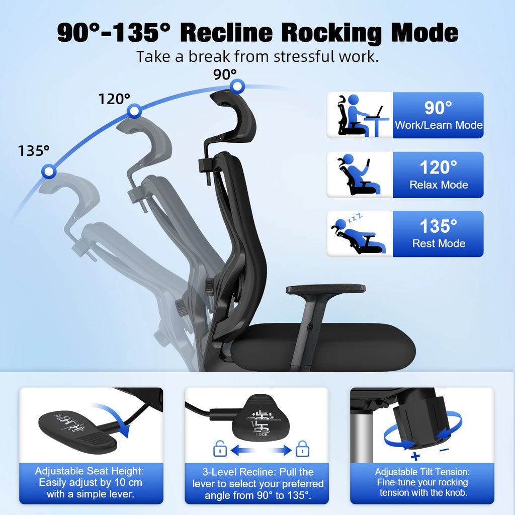 Chaise de bureau robuste inclinable -