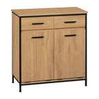 Meuble salle de bain bois foncé avec panier vêtements -