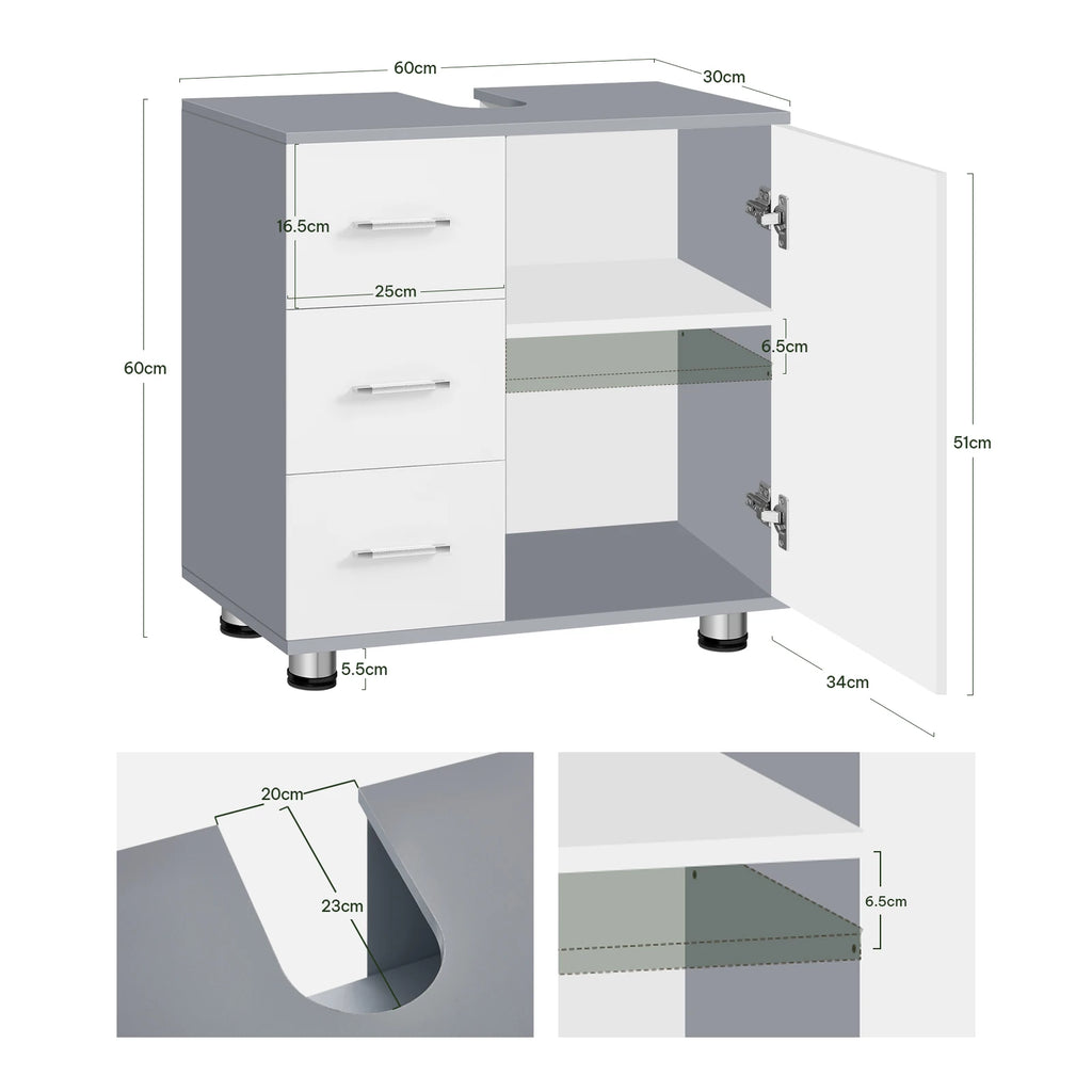 Meuble de rangement à tiroirs blanc -
